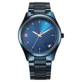 Fastrack Stunners Men's Watch Analog Blue Dial with Blue Stainless Steel Band, 3317QM01